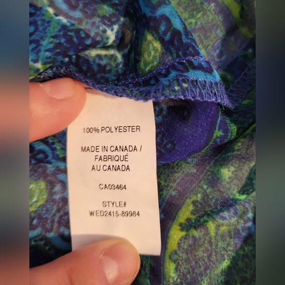 Ricki's Vibrant Blue and Green Tunic, Size XL - Picture 5 of 6